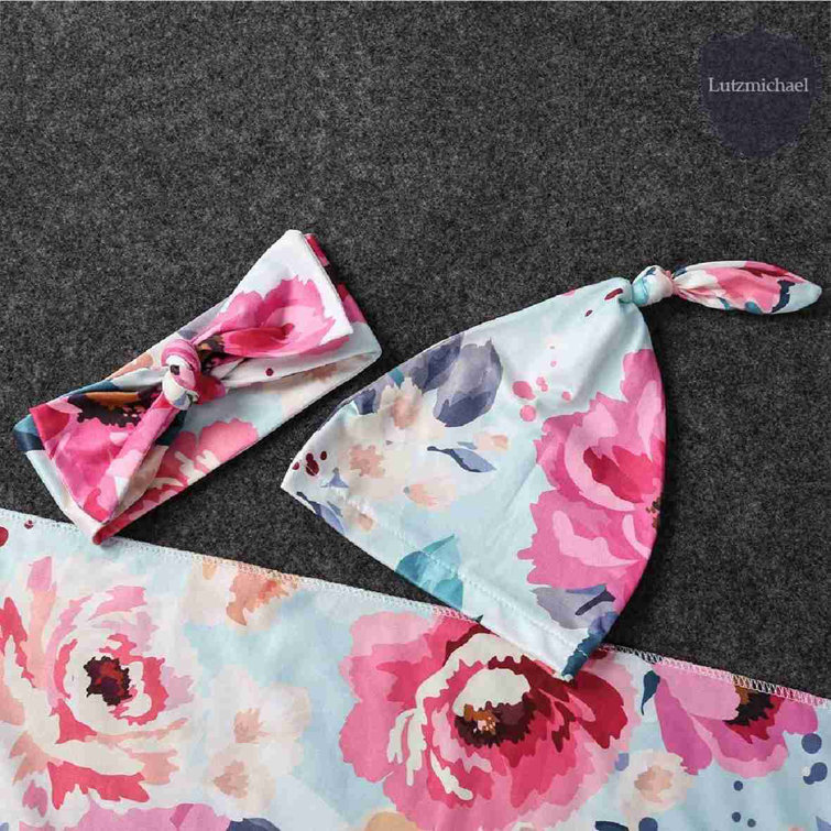 Gemma Violet Bostic Pink/Blue Cotton Receiving Blanket Wayfair Canada